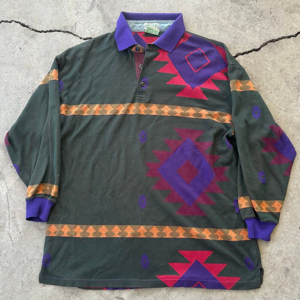 Vintage Ash creek Aztec polo